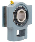 Close-up angle of Two Pack Mounted Unit Bearing Take Up Assembly With Cast Iron Housing T205 And UC20516 Insert Bearing 1 Inch Shaft Bore