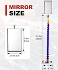 Magnetic Base Inspection Mirror With Adjustable Arm For Mechanics And Technicians Hands Free Welders Tool dimensions shown