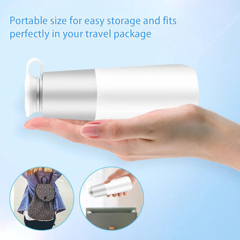 Super Handy Electric Portable Bidet For On The Go Clean Up Rechargeable Mini Handheld Sprayer in hand with travel bag