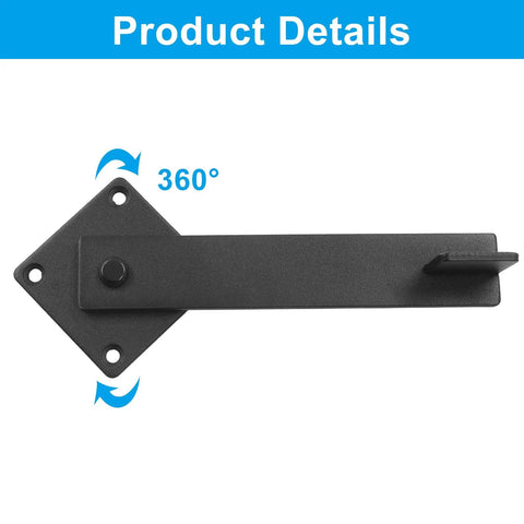 6 Inch Farm Flip Fence Gate Latch Black Built Tough 3mm Carbon Steel With Rust Resistant Electrostatic Coating For Barn Doors And Outdoor Fences Ready To Withstand Wind Pets And Everyday Farm Use, 360-degree view