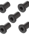 Five Piece Barn Door Track Spacers And Connectors Kit For Sliding Door Hardware, black steel spacers, DIY installation, shown in set.