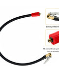 Three Pack 6mm Thread Air Hose 100cm Pressure Resistant Fits Vehicle Tire Inflators Metal Nozzle Quick Attach Adapter No Tool Installation Ergonomic Design For Home Garage Emergency Situations Ready To Go Simple Setup No Messing Around True American black 100cm hose with brass clip and red M6 thread ends