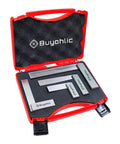 Machinist Try Square Set Of Four Sizes For Woodworking And Metalworking DIY Right Angle Measuring Tool in red case