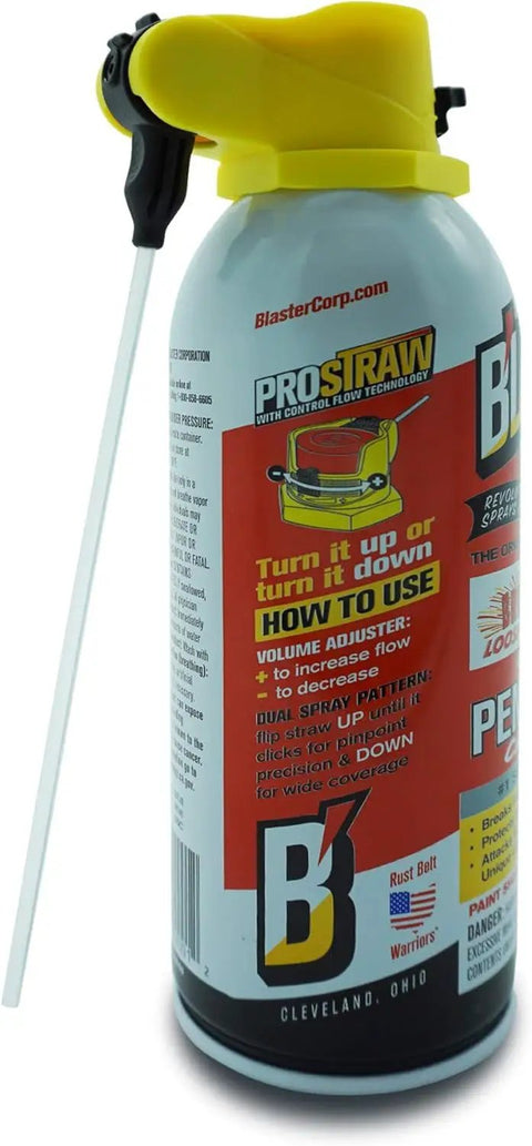 ProStraw Dual Spray Rust Penetrant And Lubricant For Automotive Industrial Marine And Plumbing Gear That Breaks Free Rusted Or Frozen Parts With Adjustable Flow 11 Oz Pack Of 12