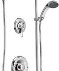 Commercial Chrome Posi-Temp Pressure Balancing Shower And Handshower Trim Set With Slide Bar Removable Showerhead And Metal Hose