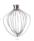 Six Quart Wire Whip Stainless Steel Stand Mixer Accessory Replacement with rustproof burnished finish, dimensions shown.