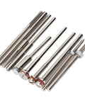 Heavy Duty Sandpaper Clamp Bar 10 Pack Metal Clamp Rod For Grinding Wheel Chuck Secure Grip tools lined up on white background
