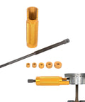 Heavy Duty Badass Wrist Pin Puller Kit For Small Engines Top Shelf Aluminum Alloy Piston Remover with gold tool components.