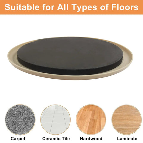 Premium Round Furniture Sliders For Carpet Protection Smooth Glide Floor Savers Heavy Duty Moving Kit seven inch glide suitable for all floor types.