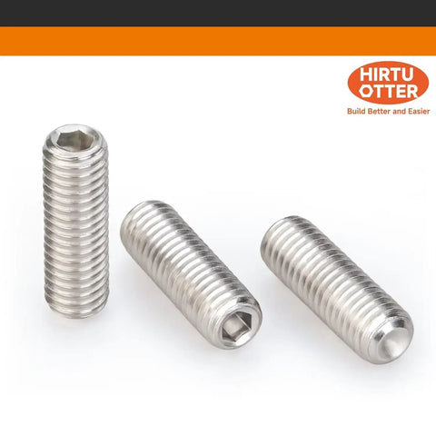 Top Shelf M12x10mm 304 Stainless Steel Grub Screws Pack Of Ten Featuring Flat Concave Ends Internal Hex Drive And Comes With Allen Wrench For Rock Solid Home Repairs And Bathroom Fixtures.