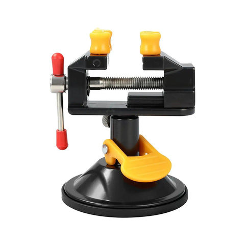Mini Suction Vise Clamp Aluminum Alloy With Vacuum Base Pro Grade 180 Degree Rotating Bench Clamp Tool For Electronics Precision Holding Lightweight Durable And Rust Resistant on white background