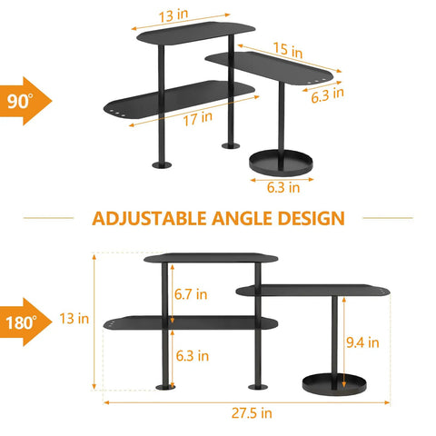 Sturdy Three Tier Metal Corner Shelf For Kitchen And Bathroom Countertops Sleek Black Vertical Storage Rack With Non Slip Base Built Tough For Spices Coffee Station Kick Clutter Out