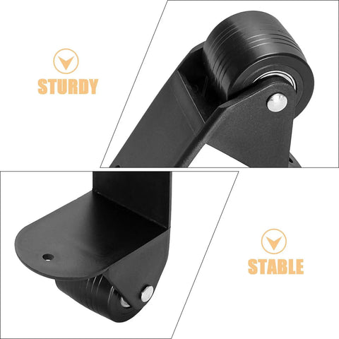 2 Piece L Shape Plate Side Mount Rigid Casters For Mobile Speakers And Workbenches Black PVC Rubber Wheels