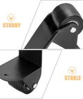 Pair Of Non Swivel Cabinet Casters With L Shaped Plates And Black Pvc Rubber Tires For Speakers showing sturdy roller design for stability.