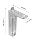 Kickass Replaceable Stainless Steel Freezer Door Hinge Anti-Rust Replacement For Small Refrigerator Model HW-02, shown with measurements.