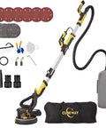 Dustless Drywall Sander With Vacuum Dust Collector Pro Grade 6.5 Amp 780W Variable Speed 900 To 1800 RPM Ceiling And Wall Sander Kit
