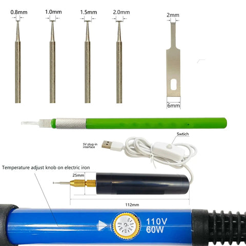Damaged Screw Removal Kit For iPhone And Cell Phones With Tiny Screw Extractor Set USB 5V Power Supply Electric Soldering Iron