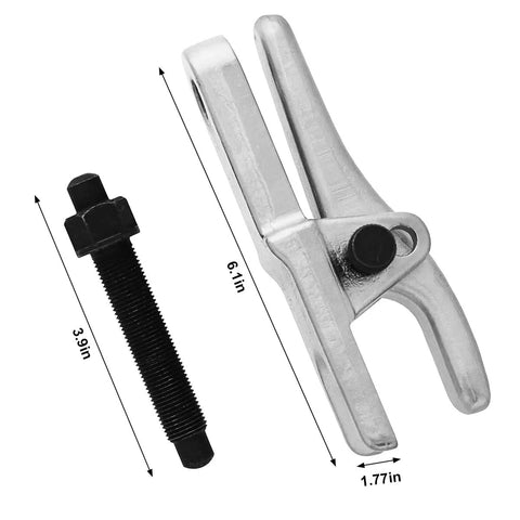 Universal Ball Joint Separator And Adjustable Ball Joint Puller for Cars, Trucks, and SUVs, shown with dimensions 6.1in x 1.77in