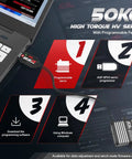Programmable servo motor connection with AGF-SPV3 programmer for Badass Waterproof Brushless RC Servo Motor 50Kg.