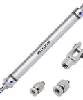 Mini Pneumatic Cylinder 16mm Bore 150mm Stroke Double Acting With Y Connector And Two Pneumatic Quick Fittings MAL16x150