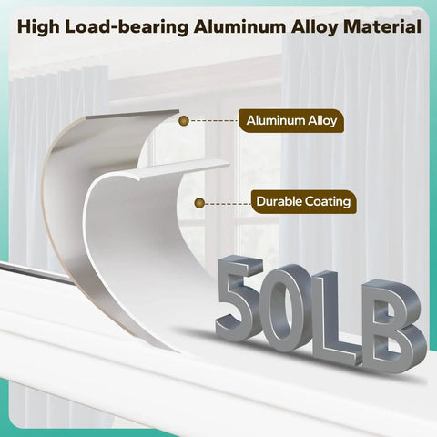 Retractable Ceiling Curtain Track Kit 11 To 12 Foot Aluminum White Rod System With Adjustable Length Includes Track Connectors Rollers Stainless Hooks Screws And Ceiling And Wall Mount Brackets For Quick No Cutting Needed Install, aluminum alloy 50 lb load