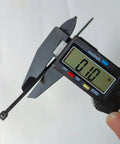 Digital caliper measuring 0.1-inch width of Beefy 4 Inch Zip Ties 1000 Pack Self Locking Nylon 66 Black Ties With 18 Lb Tensile Strength For Indoor And Outdoor Use UV Resistant Weatherproof Cable Tie Wraps