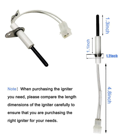 Dimensions of Plug And Play Hot Surface Furnace Ignitor 201657-03S Replacement Drop In Compatible With Goodman Amana.