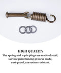 Ultimate Hanging Kit For Egg Hammock Chair With Steel Spring Pin Plug Hardware And 500Lb Capacity For Hanging Baskets Chairs Hammocks And Porch Swings Brown, showing steel spring and bearings.