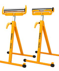 Two Pack Folding Roller Stands Built for Heavy Duty Woodworking 250 Lb Load Capacity Adjustable from 27.8 to 43 Inches Outfeed Support