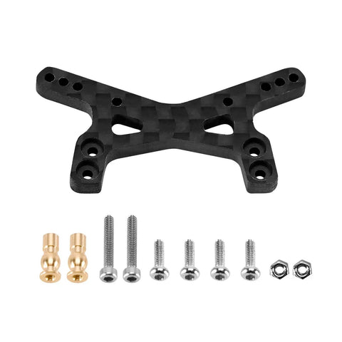 Beefed Up Carbon Fiber Front Shock Tower and Aluminum Oil Shocks Upgrade components for Losi Micro B and Micro T RC Cars