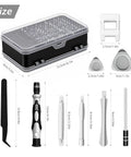115 In 1 Precision Screwdriver Set With Micro Magnetic Bits For Electronics Repair, tools and black case with size specifications