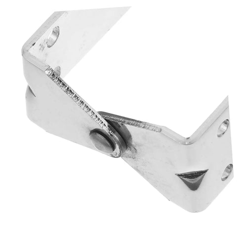 Heavy Duty Steel U Shaped Mounting Braces For Commercial Ovens And Cabinetry, silver zinc plated with hinge detail.