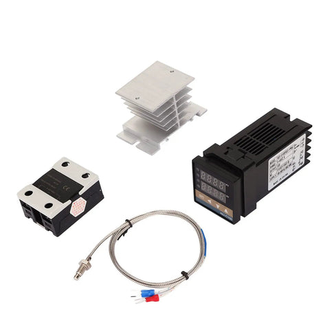 Self Tuning PID Temperature Controller With Stainless Steel Probe And Microprocessor Power Supply For Food Processing Poultry Chemical And Industrial Plants 40A Pro Grade with probe and heatsink