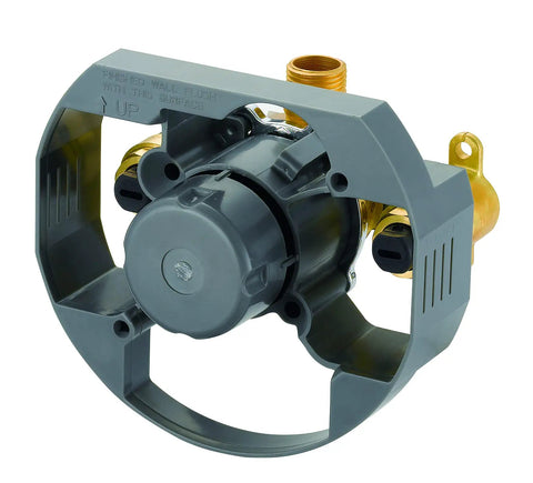 Treysta Tub And Shower Valve Rough Brass With Forged Valve Body Plaster Guard Pressure Test Cap visible in image