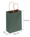 Green Paper Bags With Handles 5.9 By 3.1 By 8.2 Inch 100 Pack Tote Favor Bags For Parties And Gifts Eco Friendly Gift Wrapping