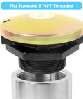 Vented Diesel Transfer Tank Cap With Threaded Neck And Two Inch Base For Easy Fuel Venting Gas Fill Lid Two Inch NPT Bung Fit