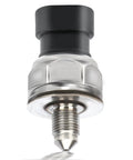 Real Time Fuel Pressure Sensor For Fuel Injection And Rail Pressure 12635273 5PP11 4 Fits 2011 To 2017 GM Cars Like Equinox Impala Terrain SRX Regal And More Models. silver metal fuel rail sensor with black connector