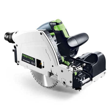 Badass Scorer Plunge Saw Delivering Smooth Tear Free Cuts On Veneer And Laminated Sheets With Diamond Scoring Blade Comes Fully Rigged And Tight For Serious Shop Work, showcasing the saw's design and features.