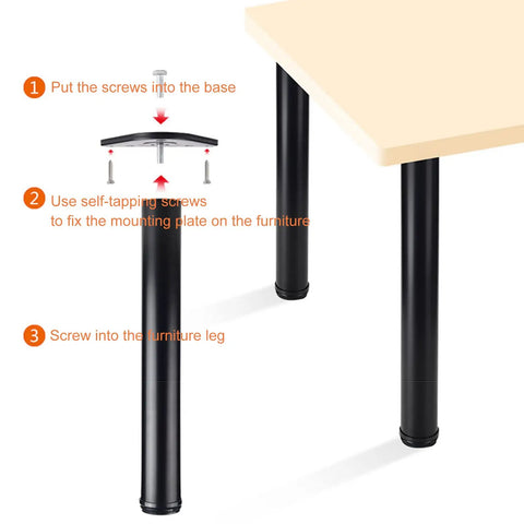 Adjustable Height Table Legs Black And White Metal Frame installation guide for dining tables and desks