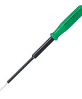 Top Shelf Ceramic Adjustment Driver For Electronics And Trimmers, 0.4 By 0.9mm tip with a green handle for precision adjustments.