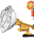Compact Portable Camping Heater with cylinderless design for tent and patio warmth, gold stand, gas powered for outdoor adventures
