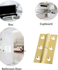 8 Pack 2.5 Inch Brass Butt Hinges For Cabinets And Drawers, Solid Brass Rust Resistant Hinge Set With Screws, Various Uses
