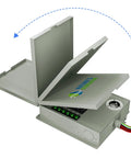 Manual 50A Power Transfer Switch Kit for Home Backup Power, 12 Circuits, open view showing circuit layout and colored wires.