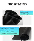 Heavy Duty Black Rubber Anti Vibration Mat For Machinery Oil Proof Shop Grade Shock Absorber Pad displaying high-temperature resistance details.