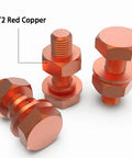 M8 Hex Bolts Nuts Washer Kit With 2 Hex Bolts 2 Nuts 2 Flat Washers And 2 Spring Lock Washers In Pure Copper T2 Conductive Material