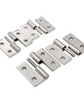 Set of 304 stainless steel heavy-duty hinges with pins for high-load equipment; multiple leaf plates