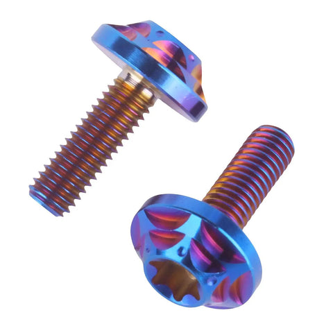 Premium Grade 5 Titanium T30 Torx Bolts For Bicycle And Motorcycle M5 X 15mm Burnt Blue stylish design and heavy duty construction.