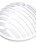 Small Semi Dome Drain Dome With Drop In Connection White Plastic Plumbing Accessory for debris protection, top view