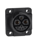 Bulletproof Eight Pin IP67 Energy Storage Connector Rated For 50 Amps And 500 Volts Installed On Surface With Two Mounting Holes