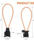Mellbree 2-pack fiber optic bypass loop adapters with orange fiber loops and black connectors; front and side views.